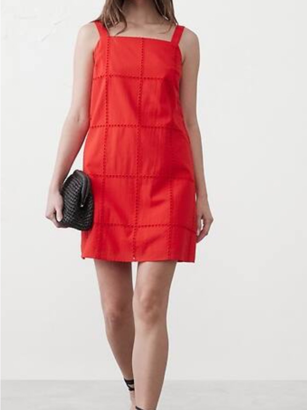 Banana Republic Women's Eyelet Mini Dress Size XL Cadmium Red New with Tags NWT